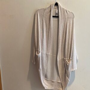 Athleta Light Gray Open-Front Sweater